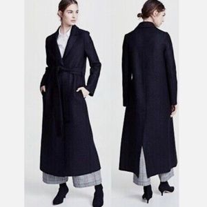NWOT Theory Perfect R belted wool/cashmere blend black size small coat